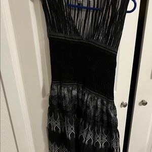 Max Studio Black and Gray Maxi Dress